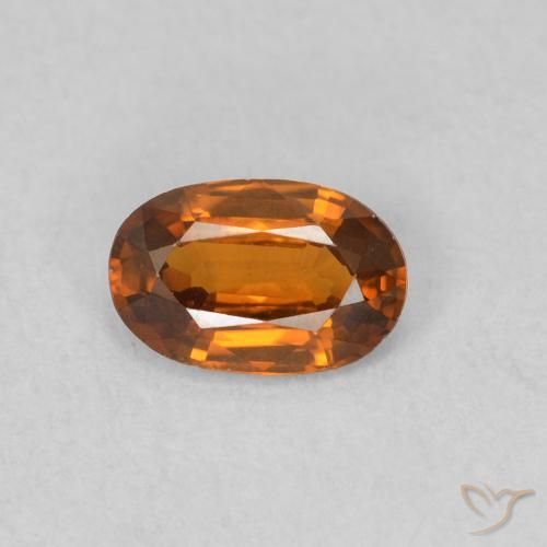 0.62ct 자연스러운 미디엄 오렌지 지르콘, 타원형, VVS