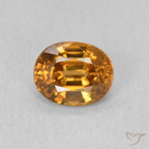 0.66ct 자연스러운 골든 브라운 지르콘, 타원형, VVS-VS