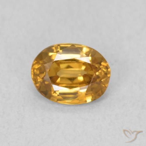 0.57ct 자연스러운 골든 오렌지 지르콘, 타원형, VVS-VS