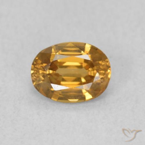 0.62ct 자연스러운 골든 오렌지 지르콘, 타원형, VVS