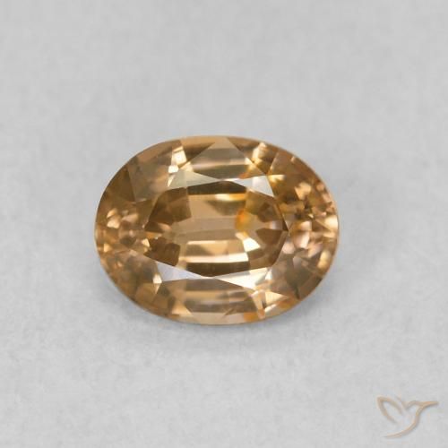 0.60ct 자연스러운 황금 복숭아 지르콘, 타원형, VVS