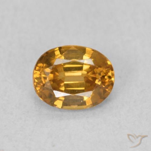 0.63ct 자연스러운 골든 브라운 지르콘, 타원형, VVS