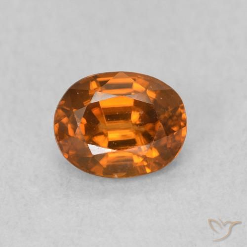 0.68ct 자연스러운 미디엄 오렌지 지르콘, 타원형, VVS