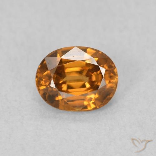 0.60ct 자연스러운 골든 브라운 지르콘, 타원형, VVS