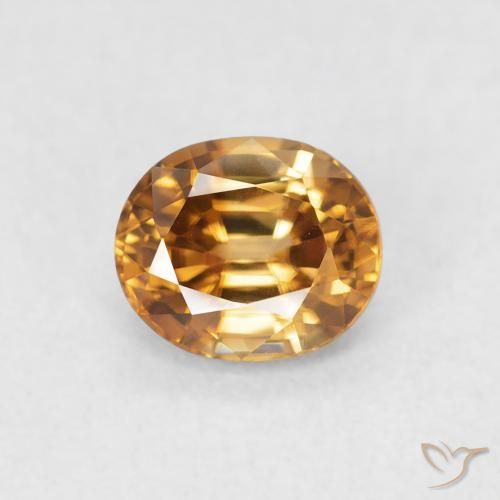 0.96ct 자연스러운 미디엄 오렌지 지르콘, 타원형, VVS