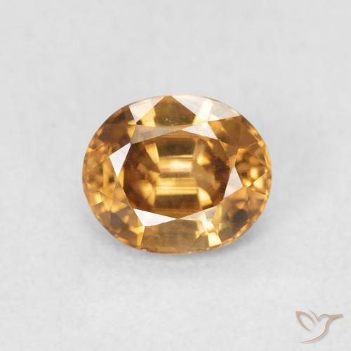 0.96ct 자연스러운 미디엄 오렌지 지르콘, 타원형, VVS