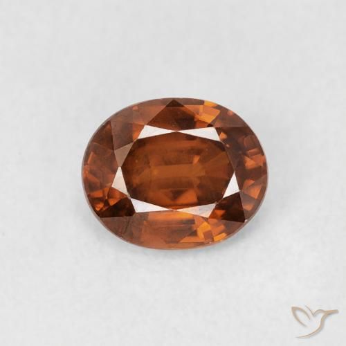 0.94ct 자연스러운 붉은 오렌지 지르콘, 타원형, VS