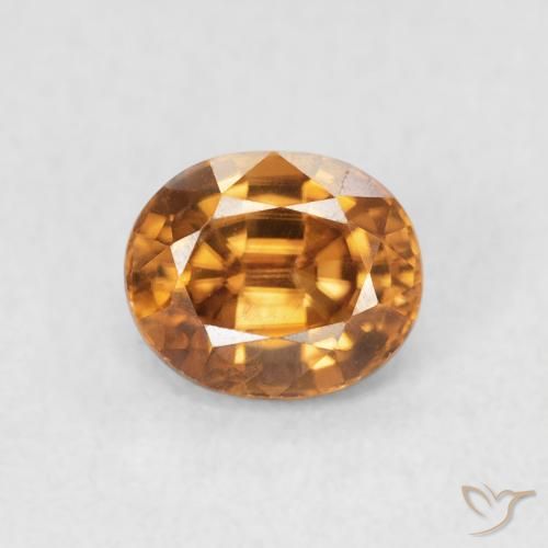 1.05ct 자연스러운 오렌지 브라운 지르콘, 타원형, VS