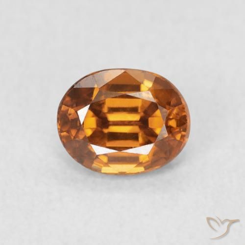1.02ct 자연스러운 미디엄 오렌지 지르콘, 타원형, VVS-VS