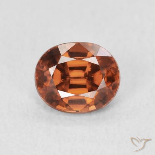 1.17ct 자연스러운 딥 오렌지 지르콘, 타원형, VVS-VS