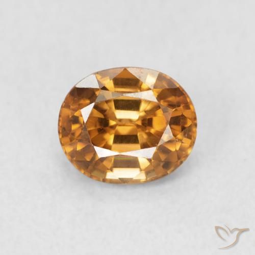 1.06ct 자연스러운 미디엄 오렌지 지르콘, 타원형, VS