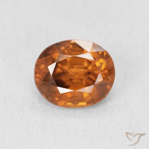 1.07ct 자연스러운 미디엄 오렌지 지르콘, 타원형, VVS-VS