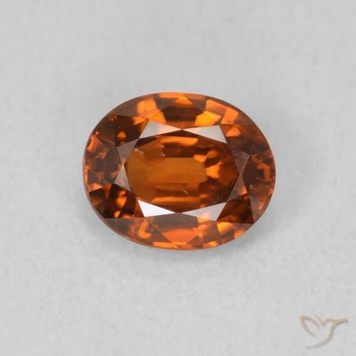 0.95ct 자연스러운 미디엄 오렌지 지르콘, 타원형, VVS-VS