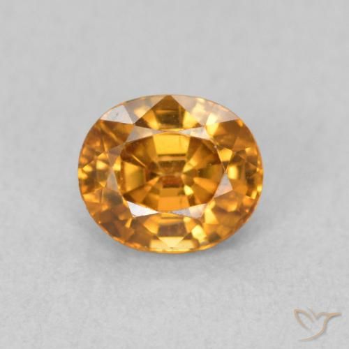 1.06ct 자연스러운 흙빛 오렌지 지르콘, 타원형, VVS-VS
