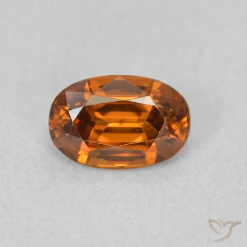 0.77ct 자연스러운 딥 오렌지 지르콘, 타원형, VVS-VS