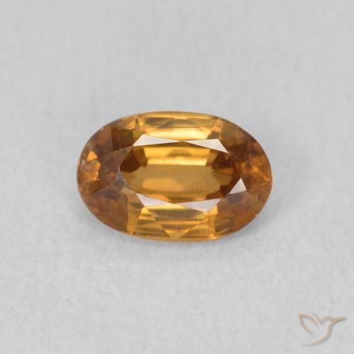 0.70ct 자연스러운 러스트 오렌지 지르콘, 타원형, VVS-VS