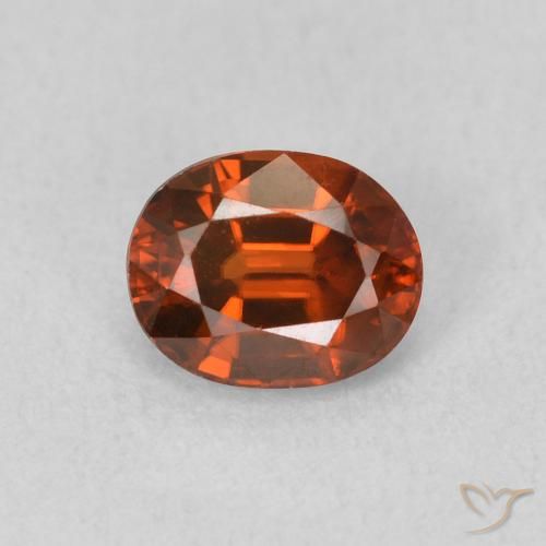 0.99ct 자연스러운 딥 오렌지 지르콘, 타원형, VVS-VS