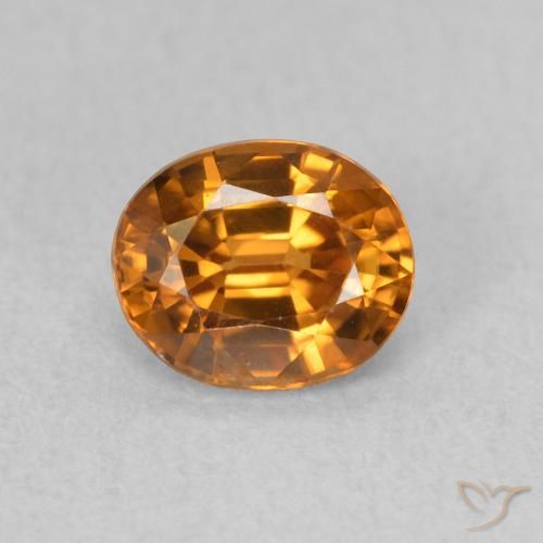 1.06ct 자연스러운 흙빛 오렌지 지르콘, 타원형, VVS-VS