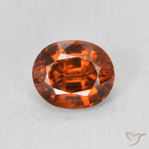 1.15ct 자연스러운 붉은 오렌지 지르콘, 타원형, VVS-VS