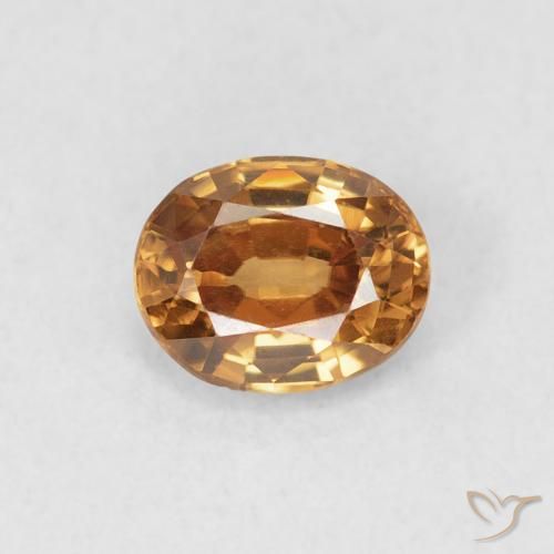 0.93ct 자연스러운 오렌지 브라운 지르콘, 타원형, VVS