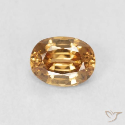 0.60ct 자연스러운 황금 복숭아 지르콘, 타원형, VVS