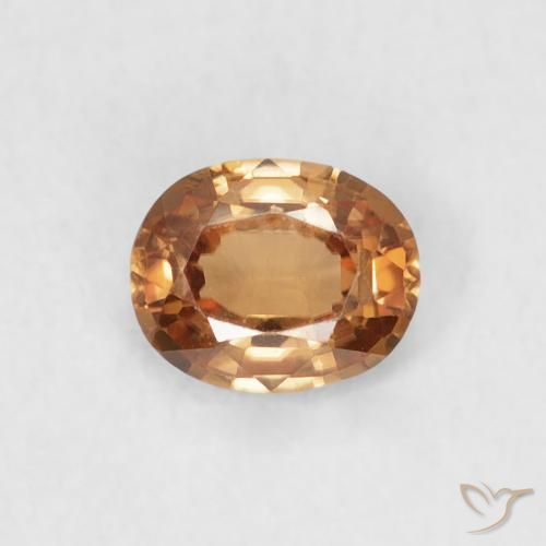 0.54ct 자연스러운 오렌지 브라운 지르콘, 타원형, VVS