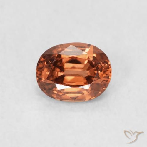 0.62ct 자연스러운 Medium Dark-Orange 지르콘, 타원형, VVS