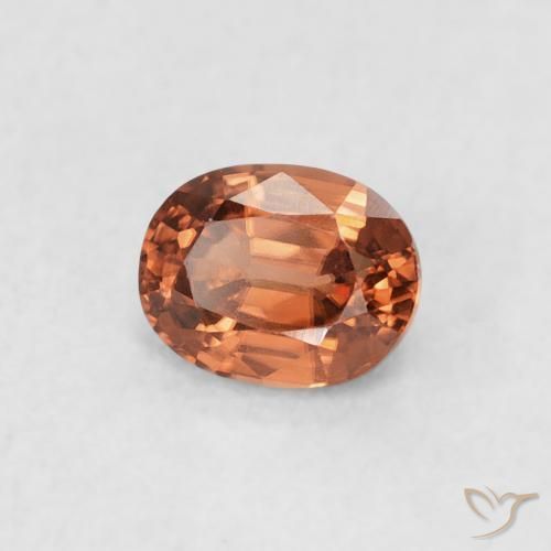 0.62캐럿 천연 Medium Dark-Orange 지르콘, 타원형, VVS