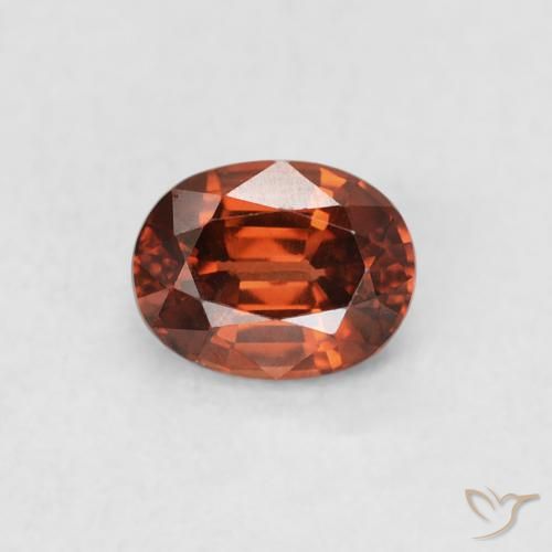 0.66ct 자연스러운 파이어 오렌지 지르콘, 타원형, VVS