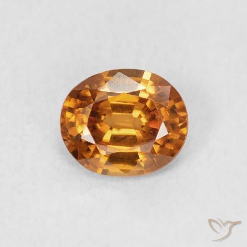 0.83ct 자연스러운 오렌지 브라운 지르콘, 타원형, VVS