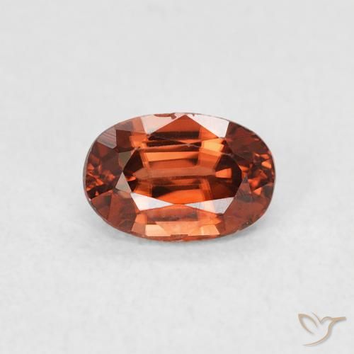 0.85ct 자연스러운 붉은 오렌지 지르콘, 타원형, VVS-VS
