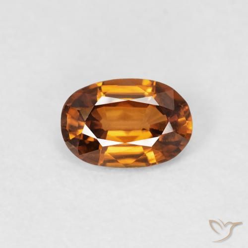 0.65ct 자연스러운 오렌지 브라운 지르콘, 타원형, VVS-VS