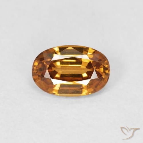 0.76ct 자연스러운 미디엄 오렌지 지르콘, 타원형, VVS-VS
