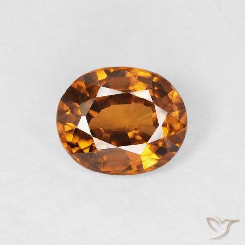 0.90ct 자연스러운 어스 오렌지 지르콘, 타원형, VVS-VS