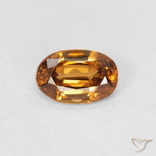 0.68ct 자연스러운 오렌지 브라운 지르콘, 타원형, VVS-VS
