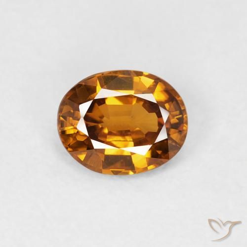 0.82ct 자연스러운 오렌지 브라운 지르콘, 타원형, VVS-VS
