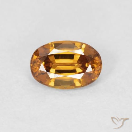 0.76ct 자연스러운 미디엄 오렌지 지르콘, 타원형, VVS-VS