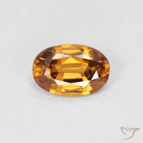 0.69ct 자연스러운 미디엄 오렌지 지르콘, 타원형, VVS-VS