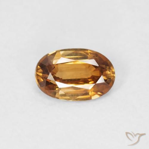 0.66ct 자연스러운 오렌지 브라운 지르콘, 타원형, VVS-VS