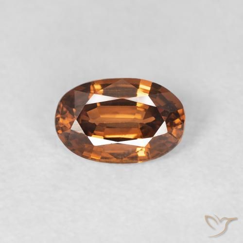 0.67ct 자연스러운 딥브라운오렌지 지르콘, 타원형, VVS