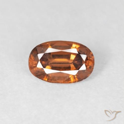 0.69ct 자연스러운 딥 오렌지 지르콘, 타원형, VVS