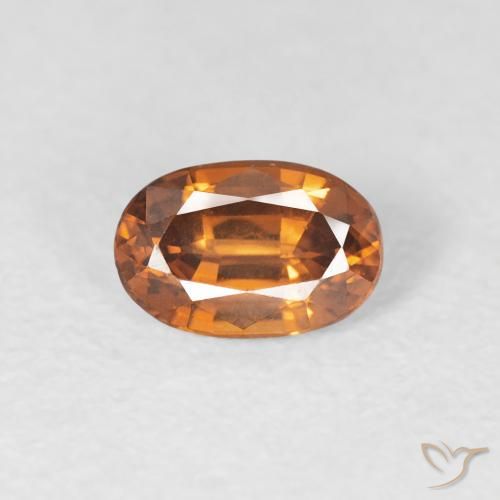 0.75ct 자연스러운 딥 오렌지 지르콘, 타원형, VVS
