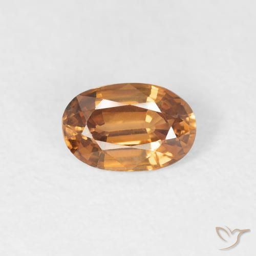 0.64ct 자연스러운 미디엄 오렌지 지르콘, 타원형, VVS