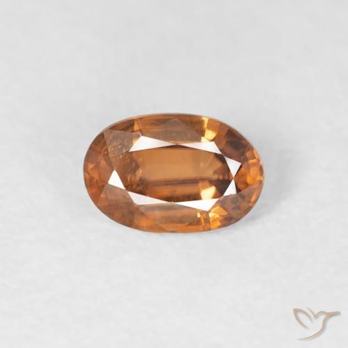 0.70ct 자연스러운 오렌지 브라운 지르콘, 타원형, VVS
