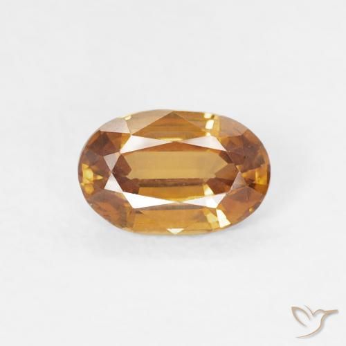0.70ct 자연스러운 미디엄 오렌지 지르콘, 타원형, VVS