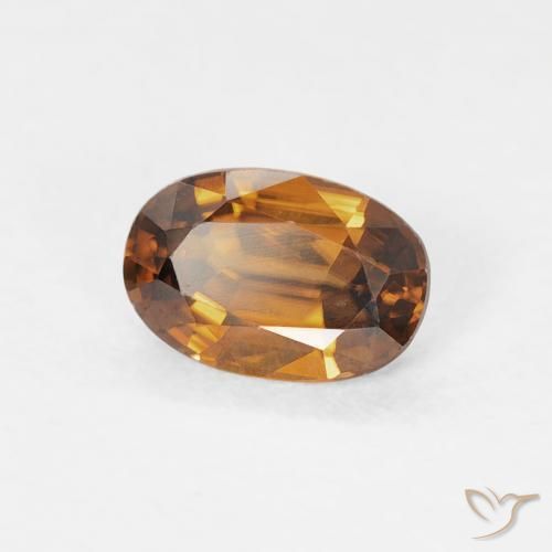 0.75캐럿 천연 Medium Dark-Orange 지르콘, 타원형, VVS