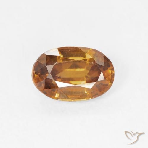 0.72ct 자연스러운 미디엄 오렌지 지르콘, 타원형, VVS