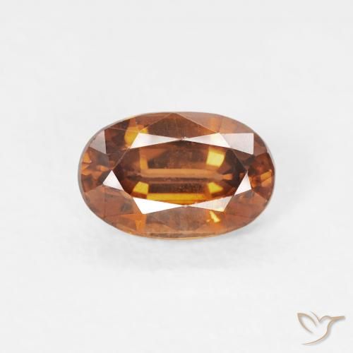0.73ct 자연스러운 미디엄 오렌지 지르콘, 타원형, VVS