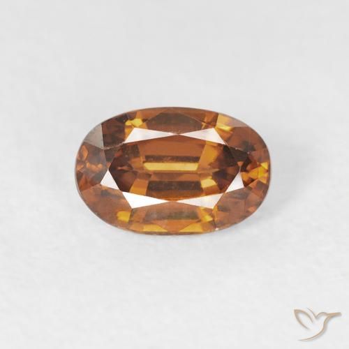 0.76ct 자연스러운 어스 오렌지 지르콘, 타원형, VVS