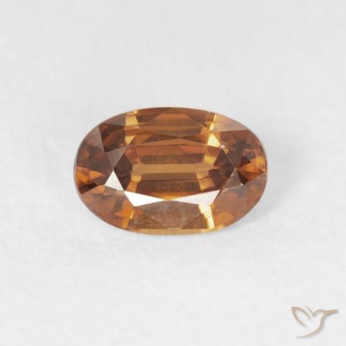 0.74ct 자연스러운 미디엄 오렌지 지르콘, 타원형, VVS